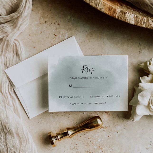 Réponse RSVP calligraphie vert et blanc (Créateur téléchargé)