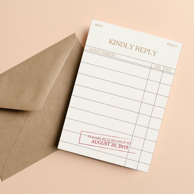 Réponse RSVP Carte de Bibliothèque Vintage (Créateur téléchargé)