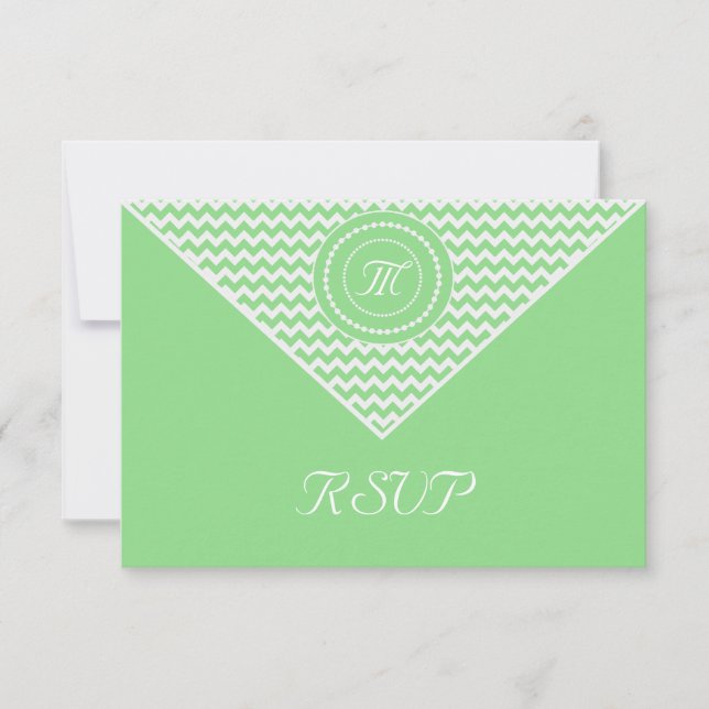 Réponse RSVP Chevron Vert et Blanc (Devant)