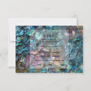 Réponse RSVP coquille d'ormeau iridescent arc-en-c