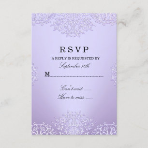 Réponse RSVP damassé vintage violet