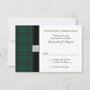 Réponse RSVP de mariage au tartan de chasse modern