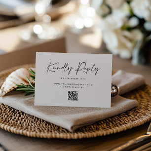 Réponse RSVP de mariage avec script minimal modern