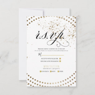 Réponse RSVP de mariage chic moderne en bronze noi