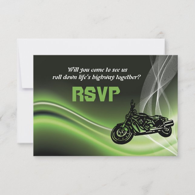 Réponse RSVP de mariage de motard/e en vélo/moto s (Devant)
