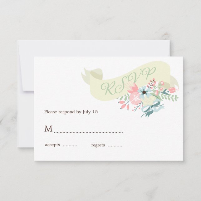Réponse RSVP de mariage floral moderne (Devant)