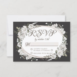 Réponse RSVP de mariage ovale floral Vintage Cheri