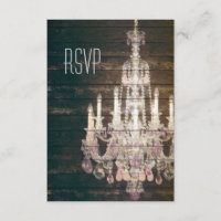 Réponse RSVP de mariage vintage de lustre en bois