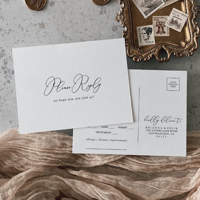 Réponse RSVP de menu minimaliste chic élégant (Créateur téléchargé)