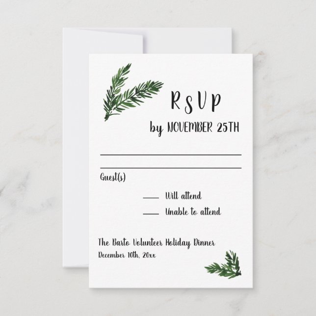 Réponse RSVP de réception d'événement de fête de v (Devant)