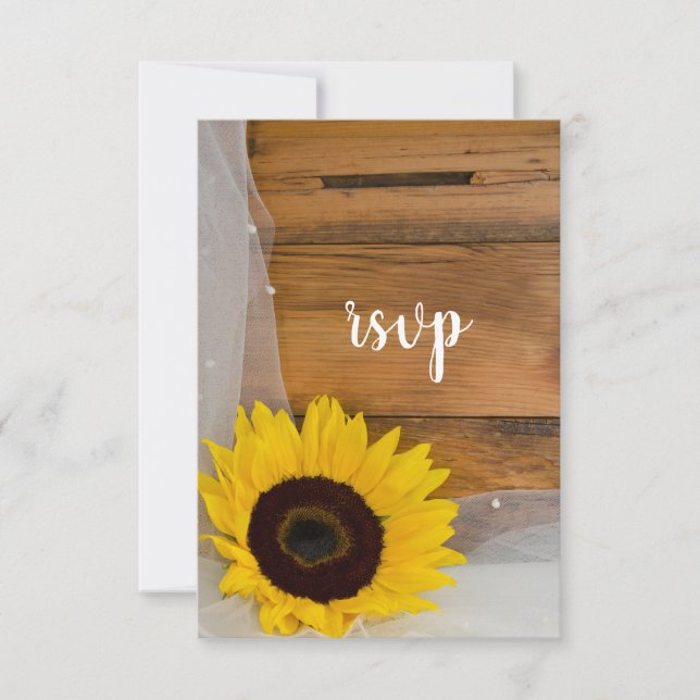 Réponse RSVP du Mariage campagnard du tournesol et (Devant)