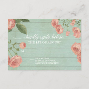 Réponse RSVP Elegant Wood Roses Vintages Pêche