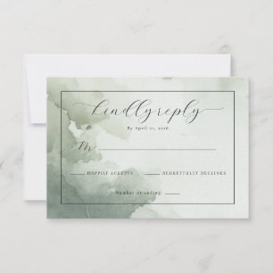 Réponse RSVP élégante aquarelle verte