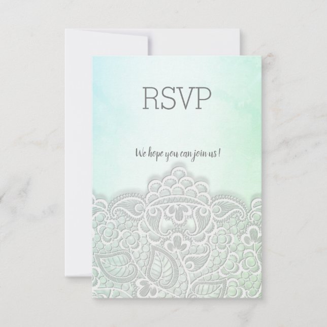 Réponse RSVP élégante tout événement bleu vert (Devant)