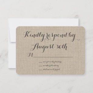 Réponse RSVP en toile de jute florale