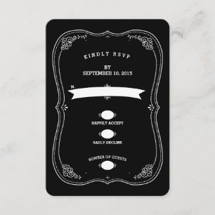 Réponse RSVP Fancy Chalkboard Vintage Bracket