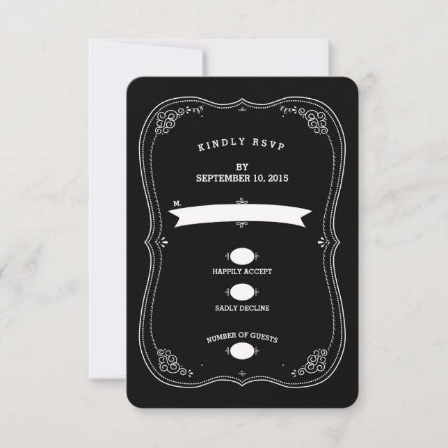 Réponse RSVP Fancy Chalkboard Vintage Bracket (Devant)
