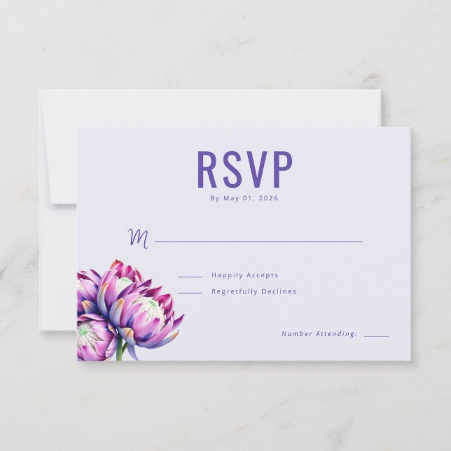 Réponse RSVP Fleur de Lavande Élégante (Devant)