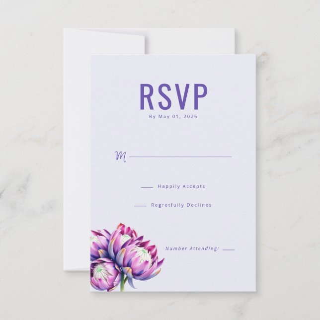 Réponse RSVP Fleur de Lavande Élégante (Devant)