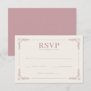 Réponse RSVP Fleurs roses élégantes
