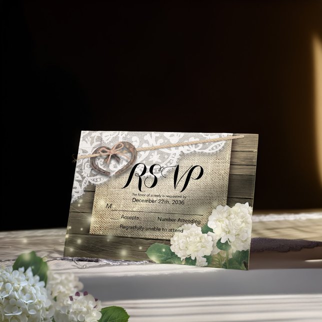 Réponse RSVP Mariage en Bois de Fleur d'Hydrangea  (Créateur téléchargé)