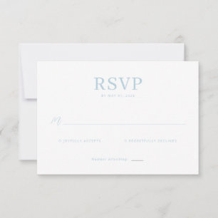 Réponse RSVP Minimaliste Bleue Élégante