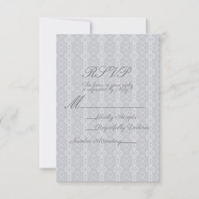 Réponse RSVP Minimaliste Élégante Dentelle Vintage (Devant)