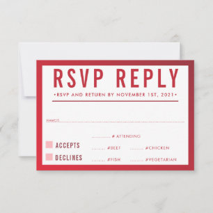 Réponse RSVP moderne dégradé bordeaux rouge