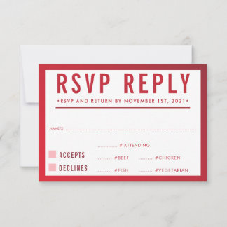 Réponse RSVP moderne dégradé bordeaux rouge