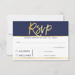 REPONSE RSVP MODERNE gras marine or faux