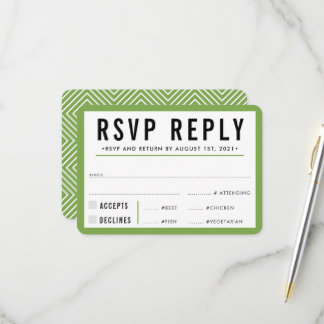 RÉPONSE RSVP moderne gras noir vert