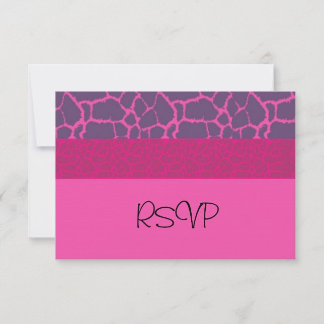 Réponse RSVP motif girafe rose (Devant)