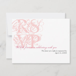 Réponse RSVP pour enclos de mariage rose grunge