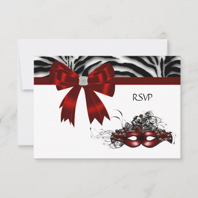 Réponse RSVP pour la fête masquée Sweet 16 Masque  (Devant)