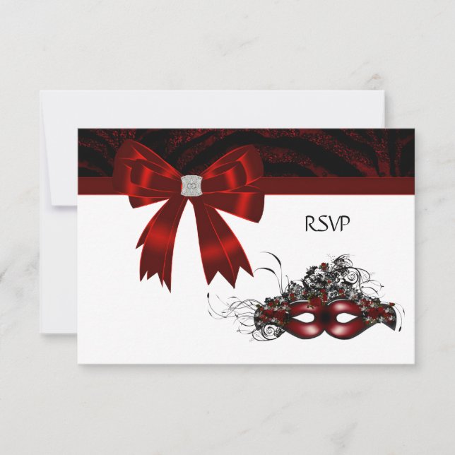 Réponse RSVP pour la soirée masquée rouge (Devant)