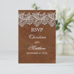 Réponse RSVP pour le mariage Look Leather and Lace