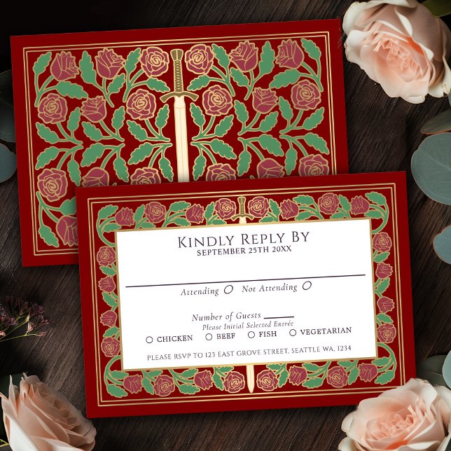Réponse RSVP pour le Mariage Royal avec Épée Flora (Créateur téléchargé)