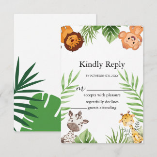 Réponse RSVP pour safari jungle élégant