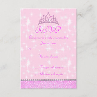 Réponse RSVP Princesse Étincelle Rose