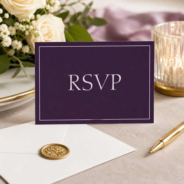 Réponse RSVP Prune et Argent Attrayante (Créateur téléchargé)