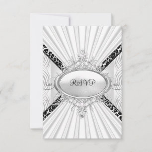 Réponse RSVP Réplique Léopard Diamant Blanc Noir