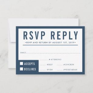 RÉPONSE RSVP RÉPONSE bloc moderne simple bleu mari