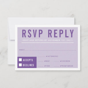 RÉPONSE RSVP RÉPONSE bloc moderne violet violet vi