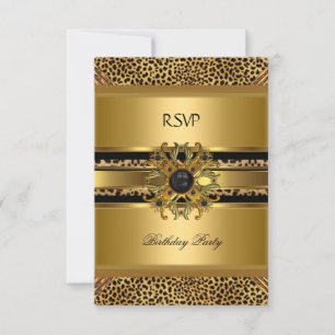 Réponse RSVP Réponse Elegant Leopard Gold Black