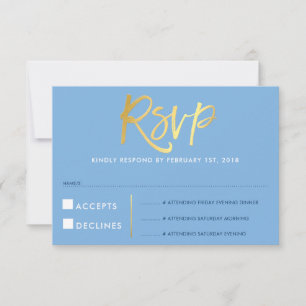 RÉPONSE RSVP RÉPONSE fausse or type cornflower ble
