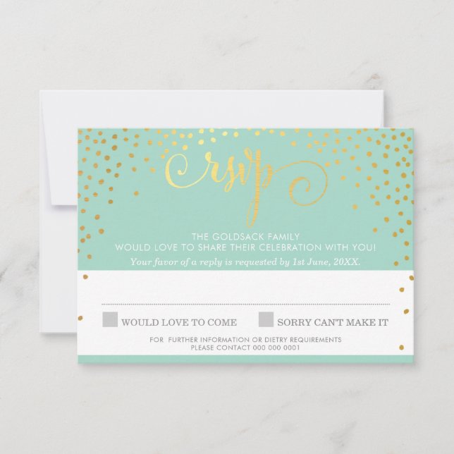 RÉPONSE RSVP RÉPONSE Minet mini confetti rustique  (Devant)