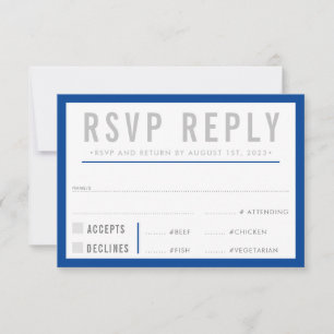 RÉPONSE RSVP RÉPONSE moderne bold garçon bleu gris