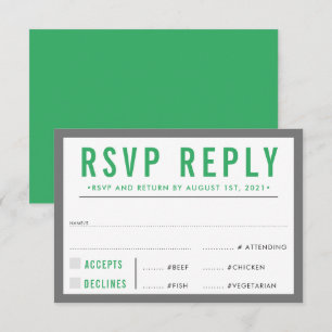 RÉPONSE RSVP RÉPONSE moderne bold garçon gris vert