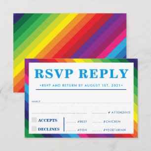 RÉPONSE RSVP RÉPONSE moderne coloré bande arc-en-c