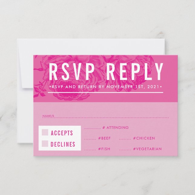 RÉPONSE RSVP RÉPONSE moderne élégant rose floral (Devant)